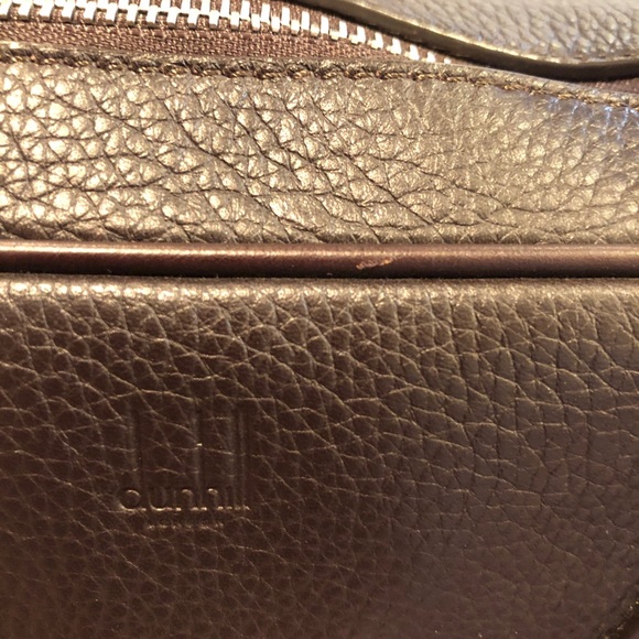 New Authentic Dunhill Boston Full-Grain Classic Brown Leather Fashion Briefcase - Picture 16 of 16